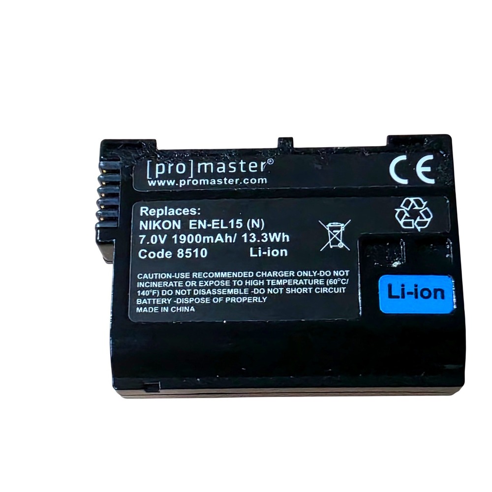 ProMaster 8510 Li-ion Battery ReplaceNikon EN-EL15 (N) 7.0V 1900mAh 13.3Wh Black
